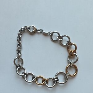Elegant Silver and Gold Chain Bracelet